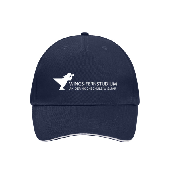 Capdruck weiß - 5 Panel Sandwich Cap Miniaturansicht